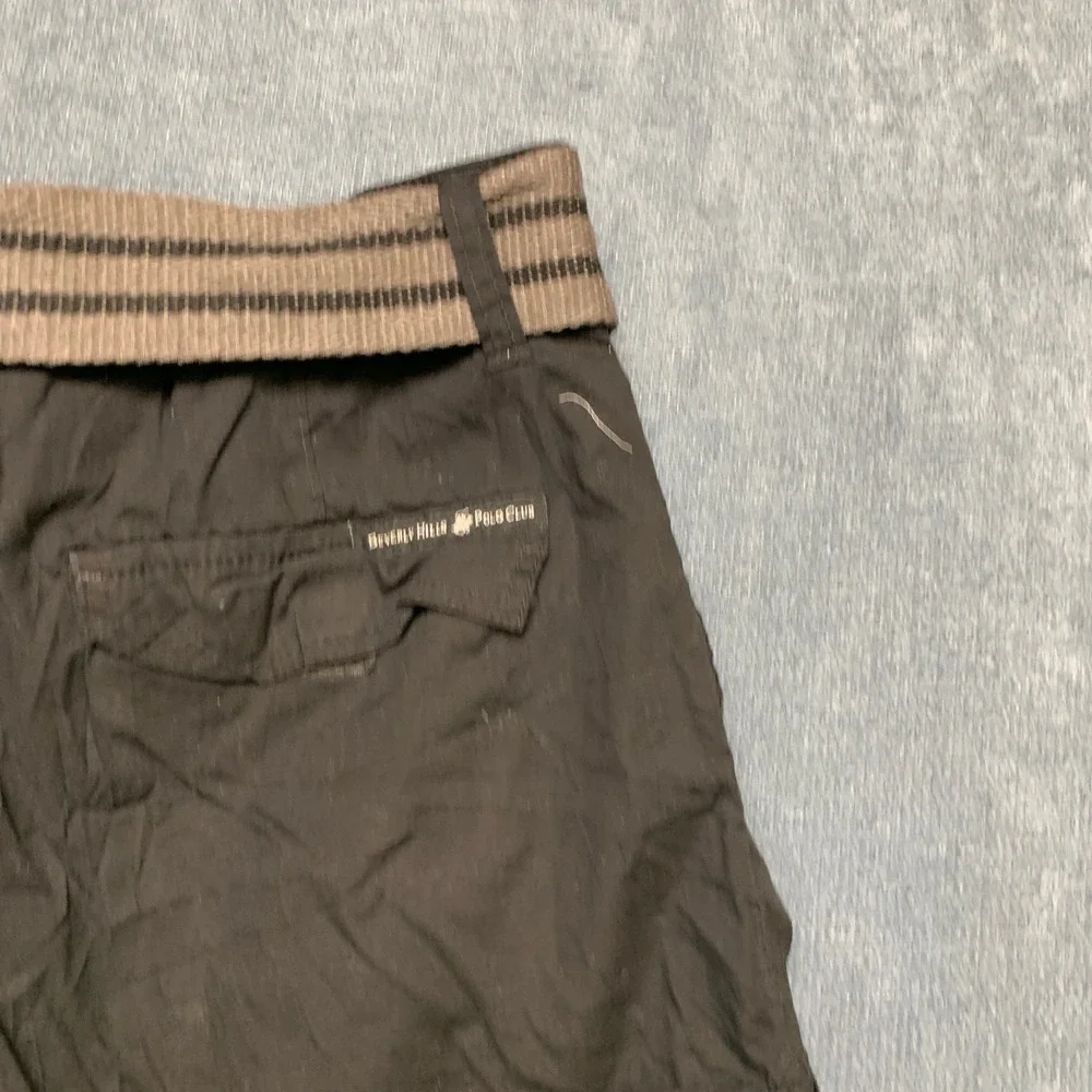 Beverly Hills Polo Club Cargo Shorts Mens 30 Black Cotton Stretch Hiking Outdoor